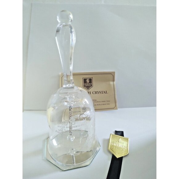Authentic Scottish Charm: Edinburgh Crystal 6" Bell Robert Burns Auld Lang Syne - Picture 3 of 14